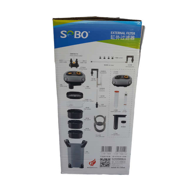 SOBO Canister Filter 1500L/H with UV