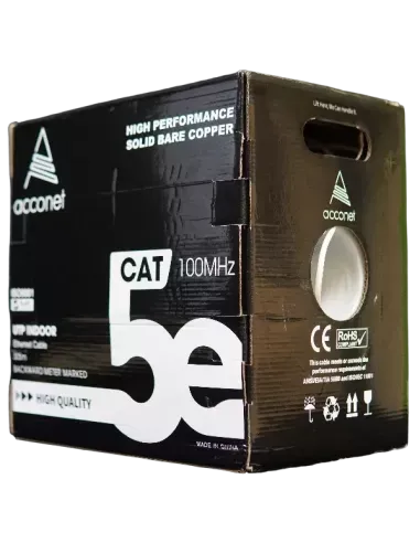 Acconet CAT5e Indoor Ethernet Cable 305m White CCA UTP Pull Box | CAT5-305