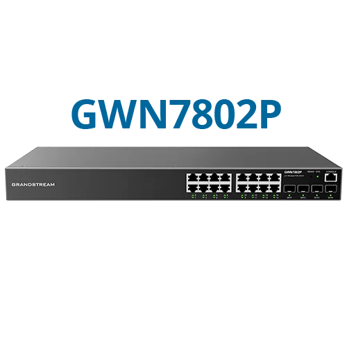 Grandstream Enterprise L2++ 16 port Managed GbE PoE Switch 250W | GWN7802P-PRO