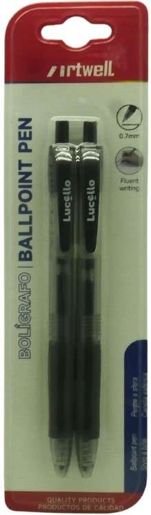 Artwell 2 Pack Ballpoint Black Pens