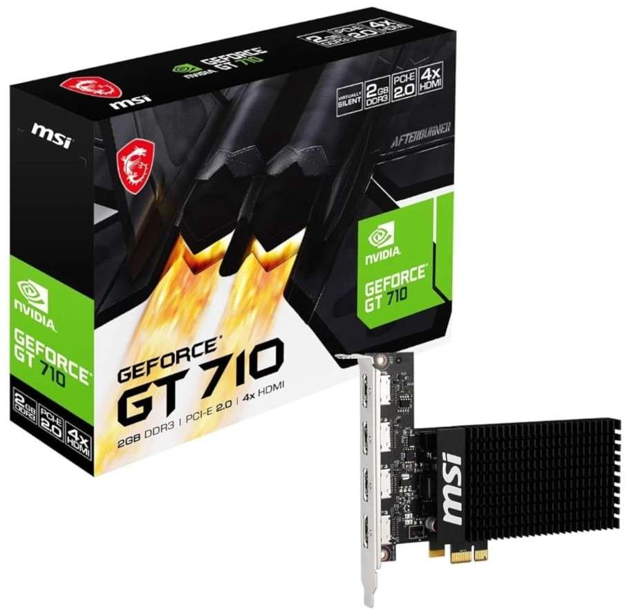 MSI Nvidia GeForce GT 710 2GD3H 2GB 64-BIT 4x HDMI Graphics Card