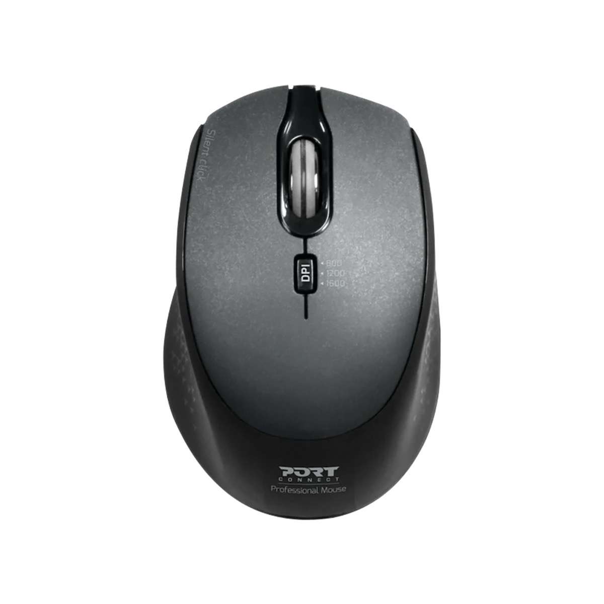 Port Connect Silent 1600DPI 3 Button Wireless Mouse - White