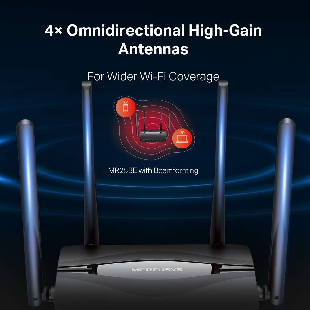 MERCUSYS BE3600 DUAL BAND WIFI7 1GB ROUTER
