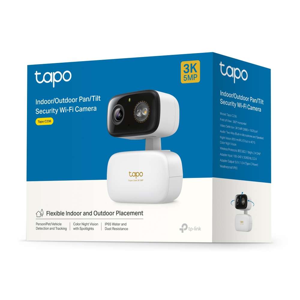 TP-LINK TAPO C236 3K 5MP INDOOR/OUTDOOR HOME SECURITY WI-FI CAMERA