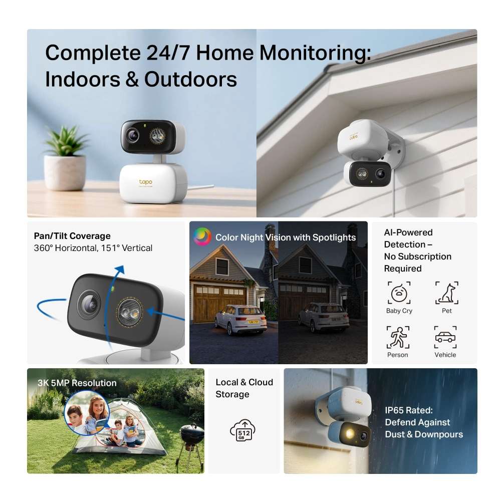 TP-LINK TAPO C236 3K 5MP INDOOR/OUTDOOR HOME SECURITY WI-FI CAMERA