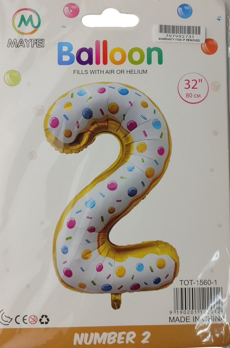 Casey 102cm Donut Balloon Number 2