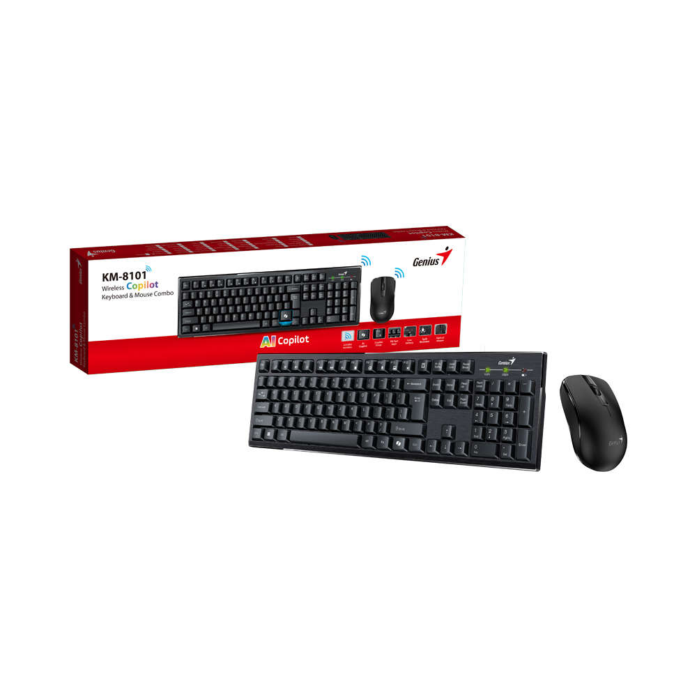 GENIUS 2.4HZ WIRELESS KEYBOARD AND MOUSE COMBO