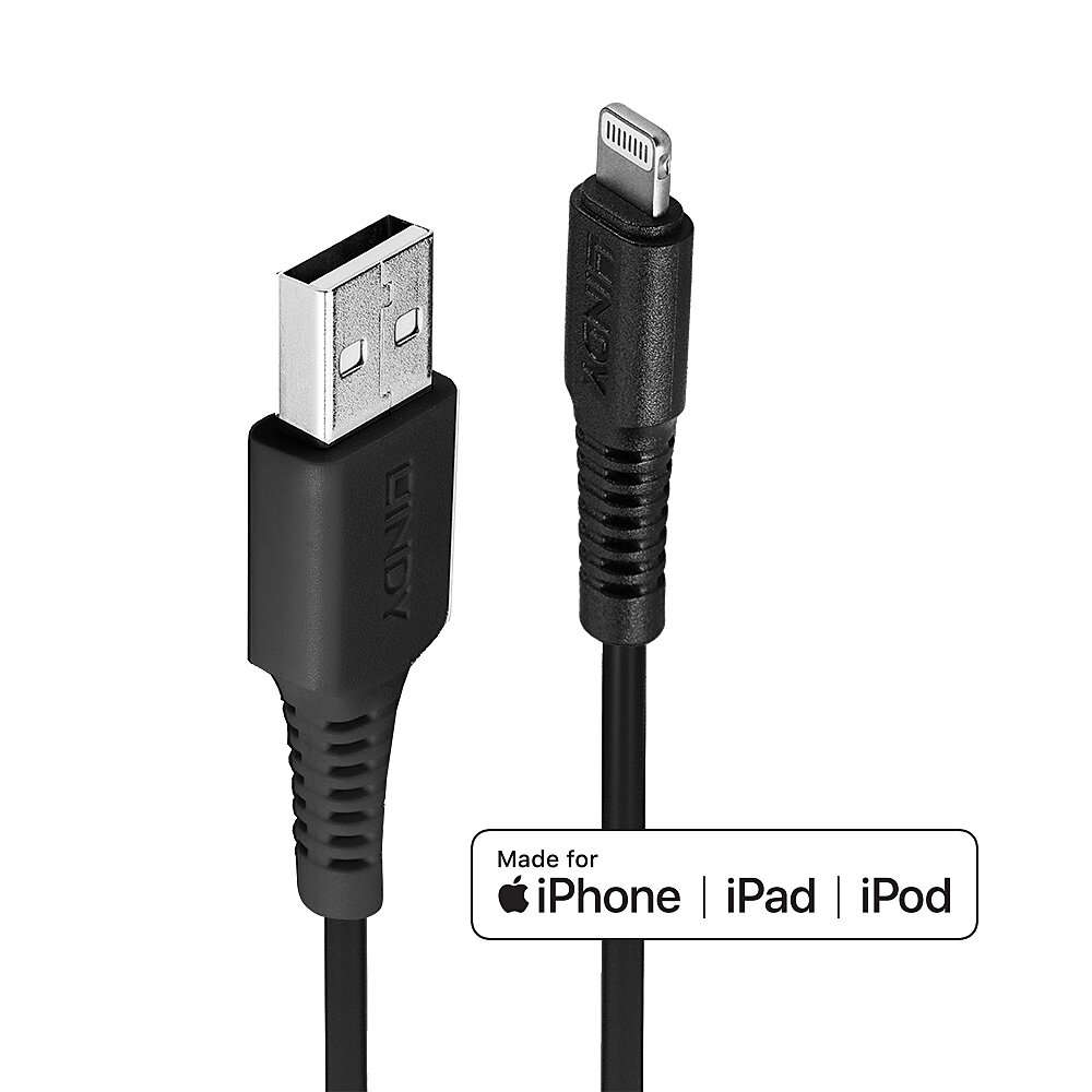 LINDY 3M USB TO LIGHT CABLE BLACK (31322)