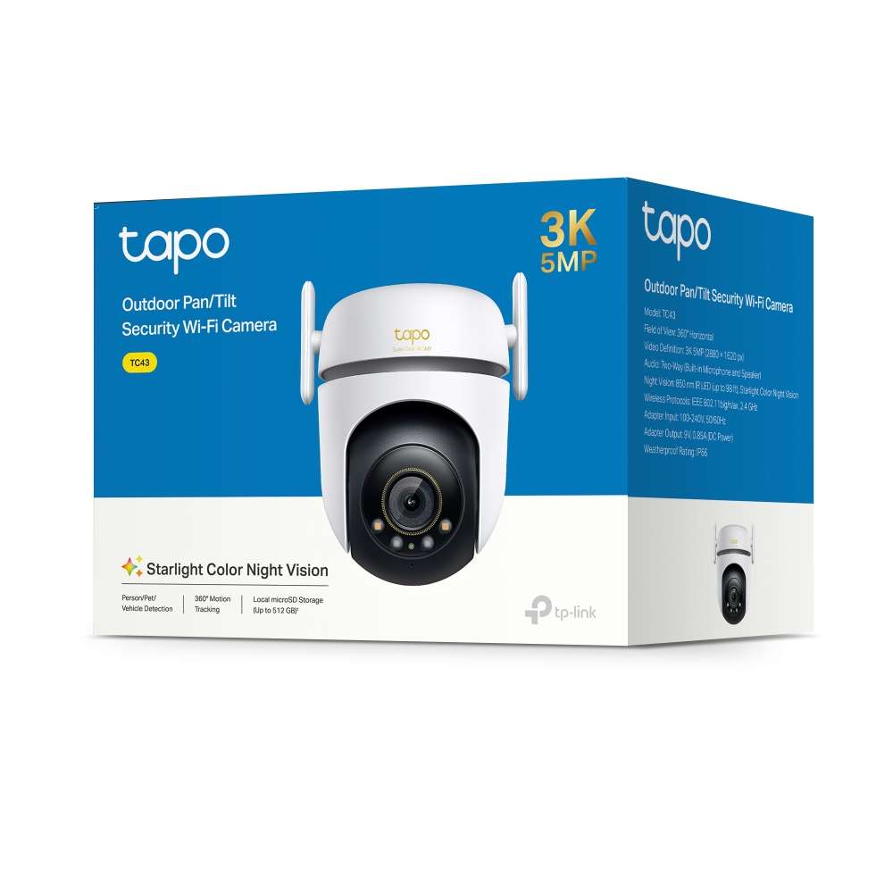 TP-LINK TAPO 3K 5MP PAN TILT WIFI