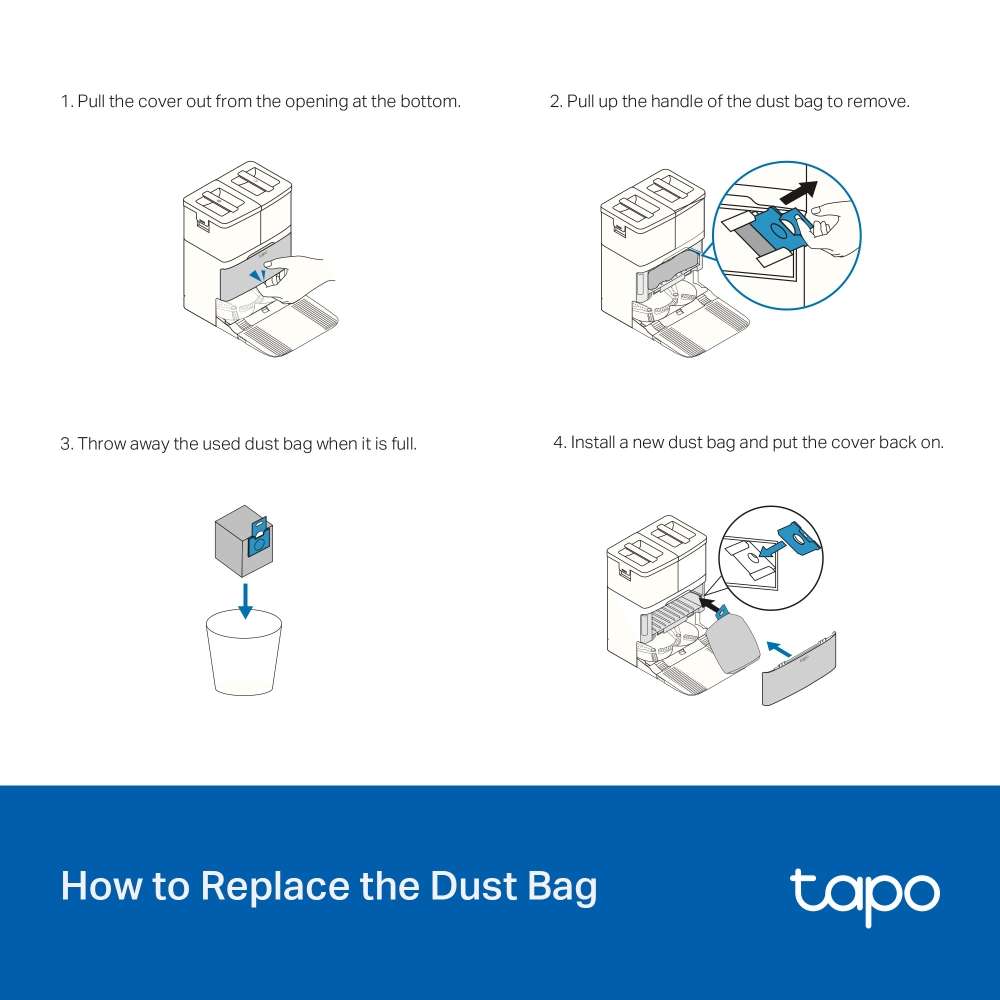 TP-LINK TAPO RVA210 ROBOT VACUUM DISPOSABLE DUST BAGS (5-PACK)
