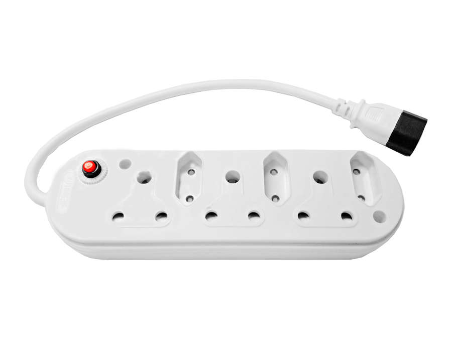 Multi Plug 3x16A 3x5A 0.5m IEC Cord White