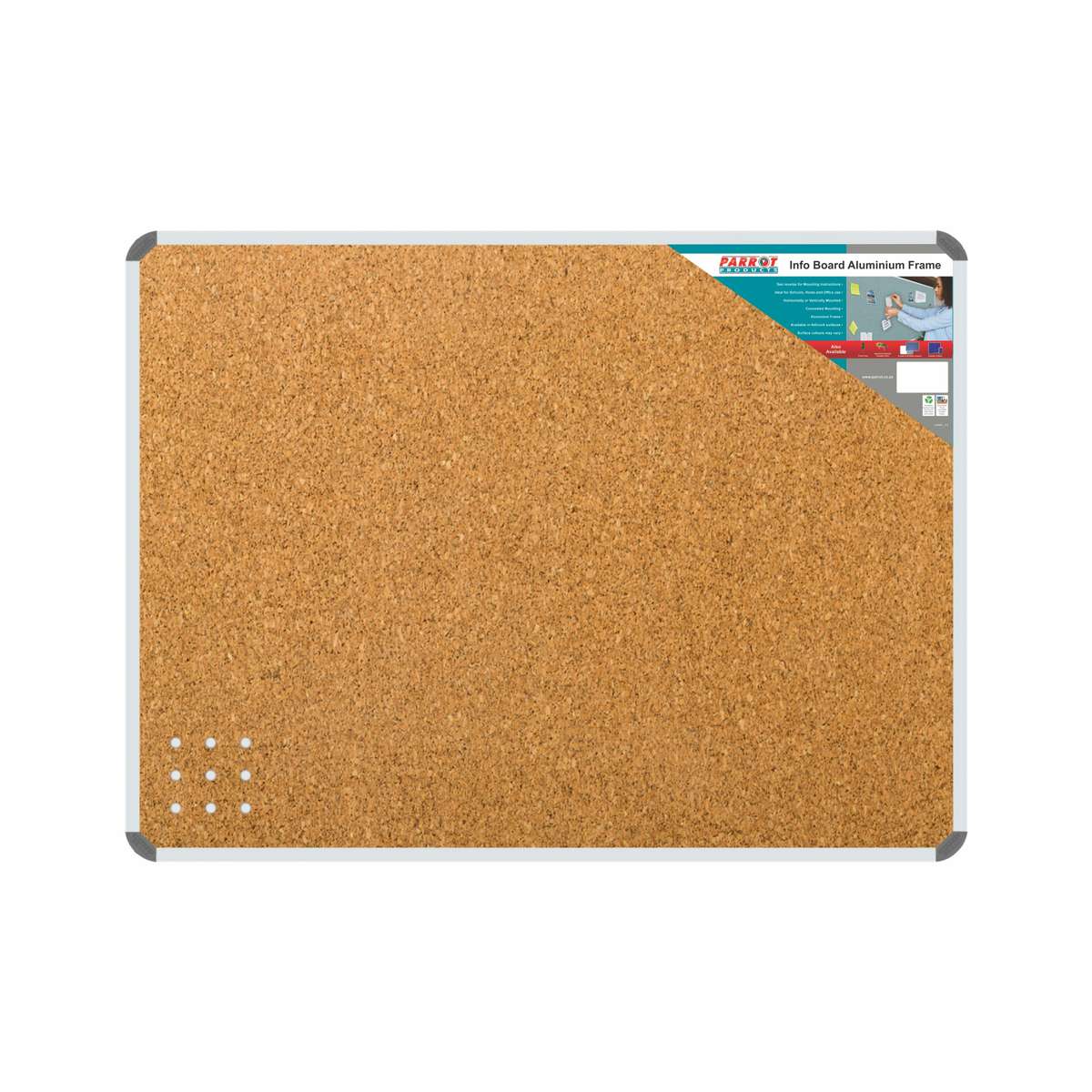 INFO BOARD ALUMINIUM FRAME 600*450MM CORK