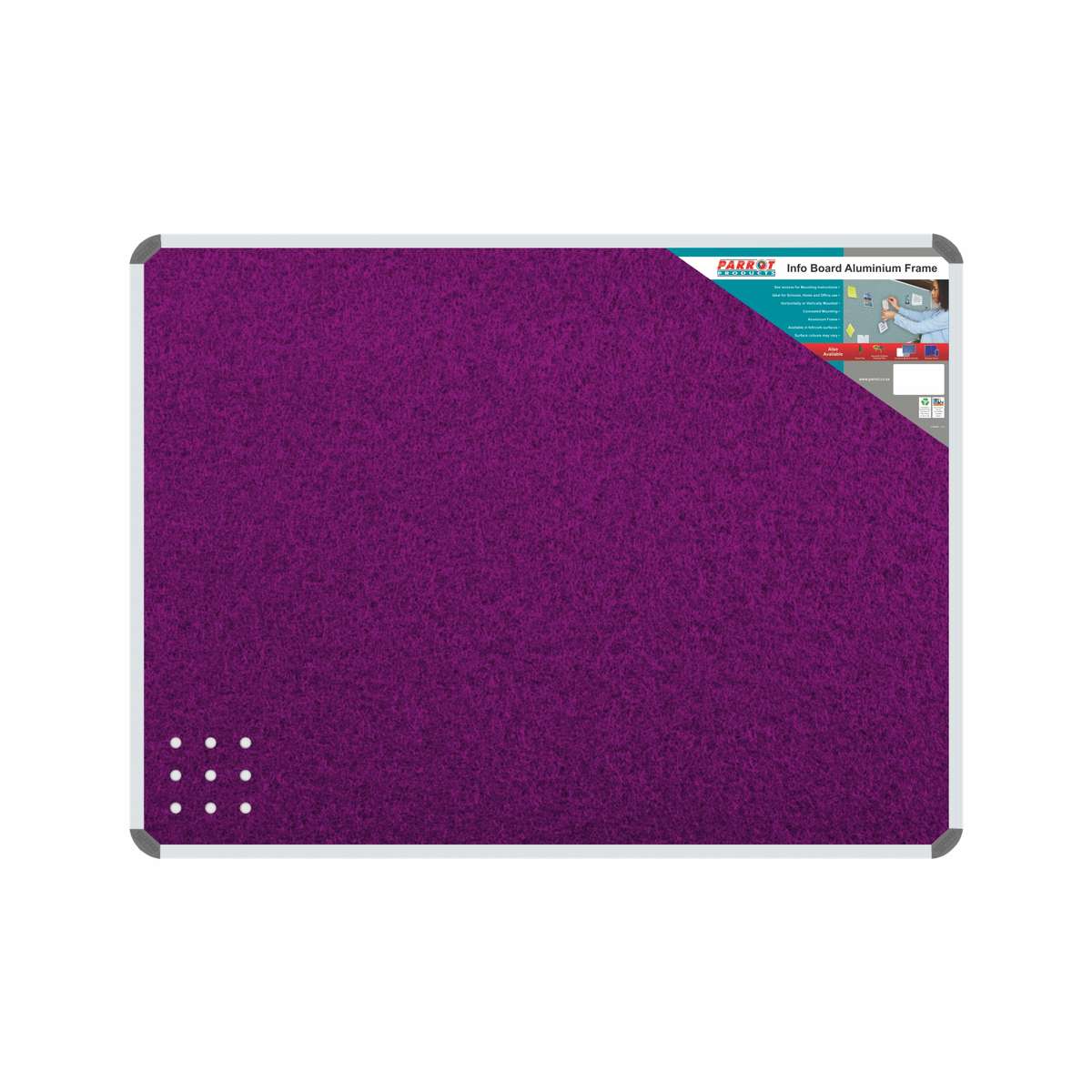 INFO BOARD ALUMINIUM FRAME 900*600MM PURPLE