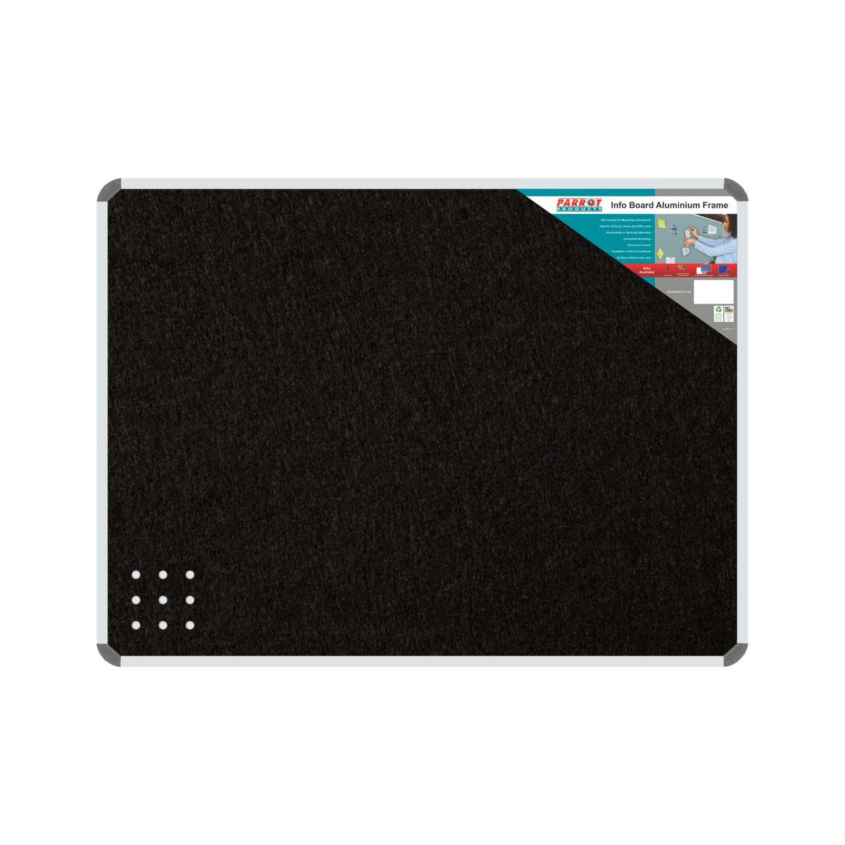 INFO BOARD ALUMINIUM FRAME 900*600MM BLACK