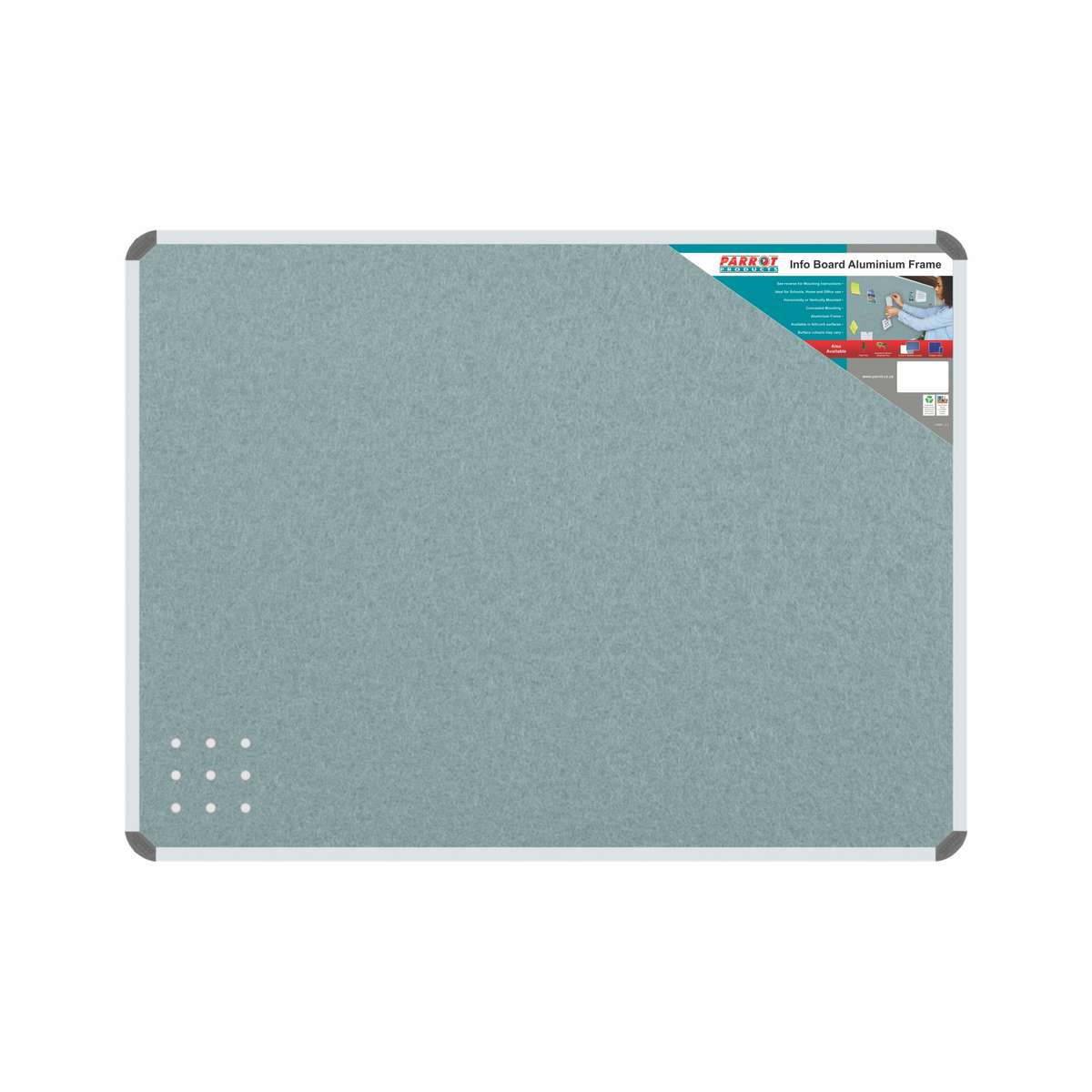 INFO BOARD ALUMINIUM FRAME 900*600MM GREY