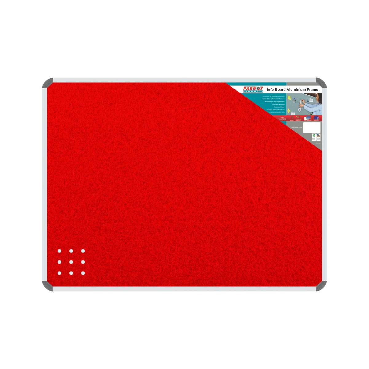 INFO BOARD ALUMINIUM FRAME 900*600MM RED
