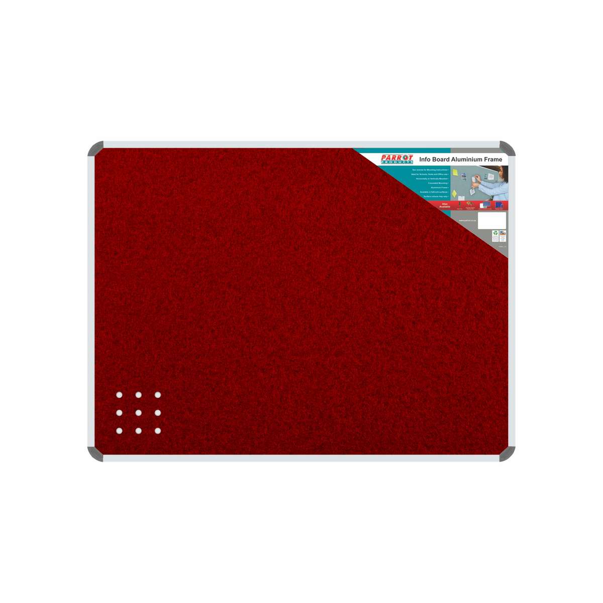 INFO BOARD ALUMINIUM FRAME 900*600MM BURGANDY