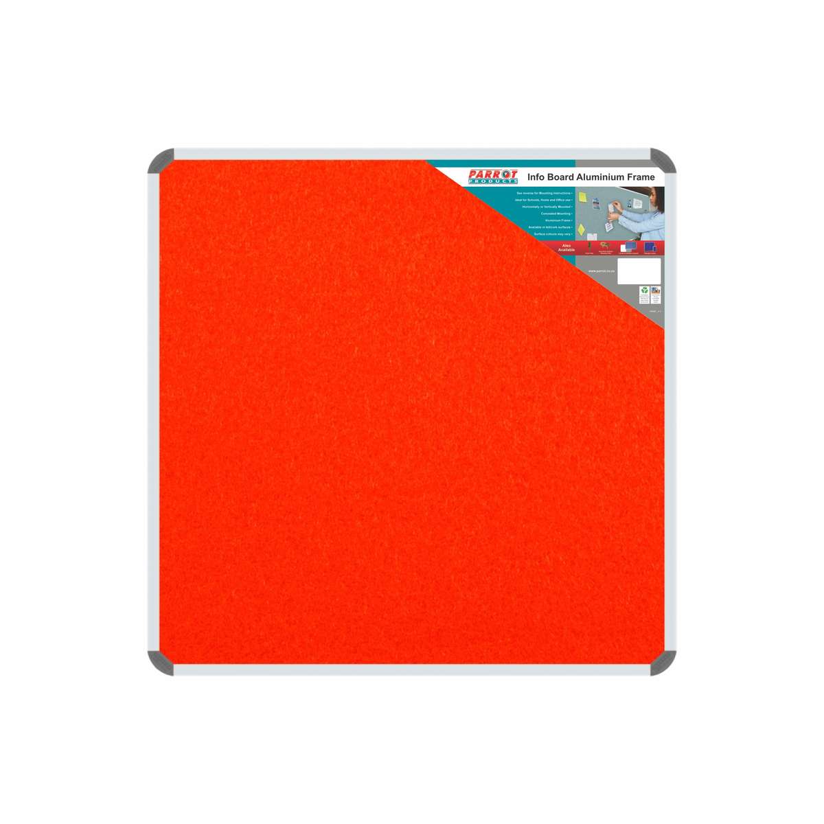INFO BOARD ALUMINIUM FRAME 900*900MM ORANGE