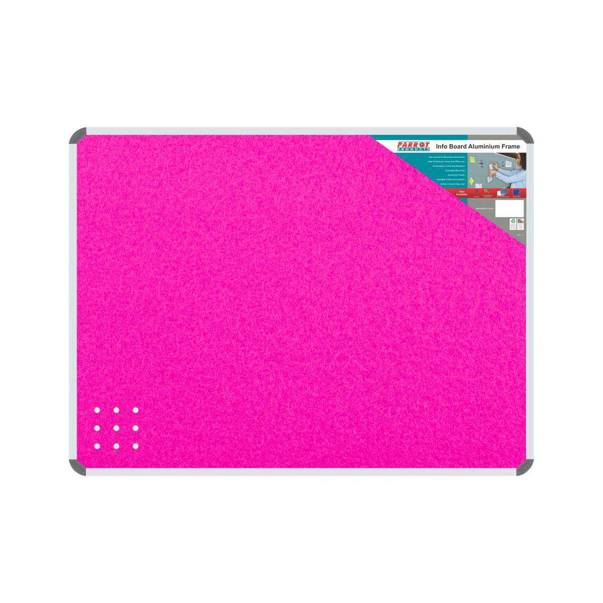 INFO BOARD ALUMINIUM FRAME 900*900MM PINK