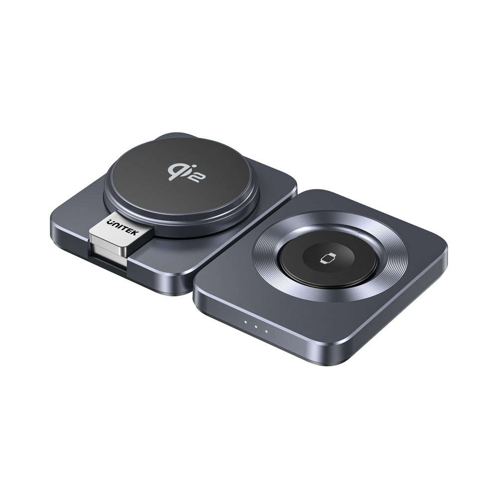 UNITEK P1300A 3-IN-1 QI2 FOLDABLE WIRELESS CHARGING STATION