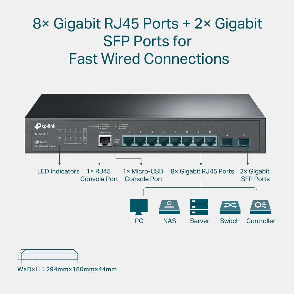 TP-LINK JETSTREAM 8-PORT GIGABIT L2+MANAGE