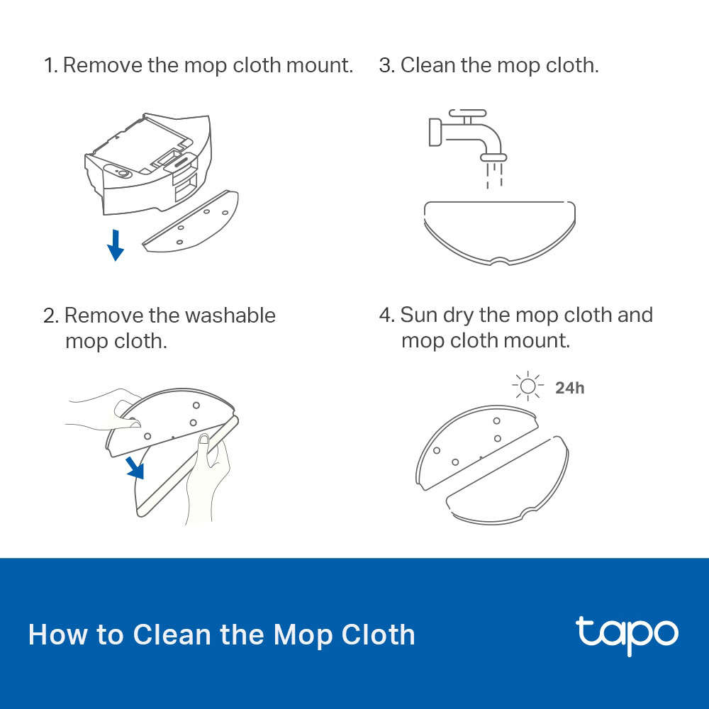 TP-LINK TAPO 5PC WASHABLE MOP CLOTH REPLACEMENT