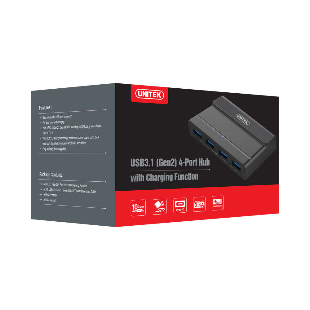 UNITEK USB3.1 GEN2 4 PORT HUB (Y-HB08003)