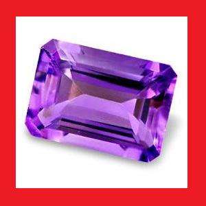 AMETHYST - Deep Purple Octagon Shape Emerald Cut - 2.10cts