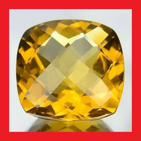 CITRINE -  YELLOW GOLDEN CUSHION FACET - 8.83cts