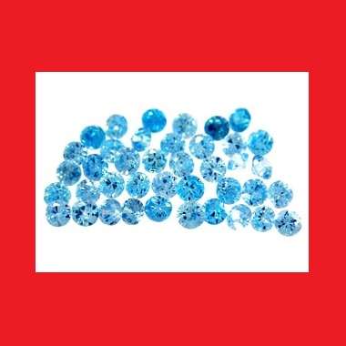 CUBIC ZIRCONIUM PARCEL OF 40 - SWISS BLUE ROUND FACET - 2.82cts