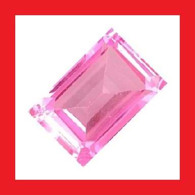 CUBIC ZIRCONIUM - PINK BAGUETTE FACET - 1.23cts