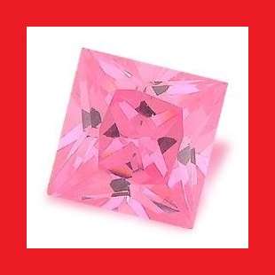 CUBIC ZIRCONIUM - NICE PINK SQUARE FACET - 0.23cts