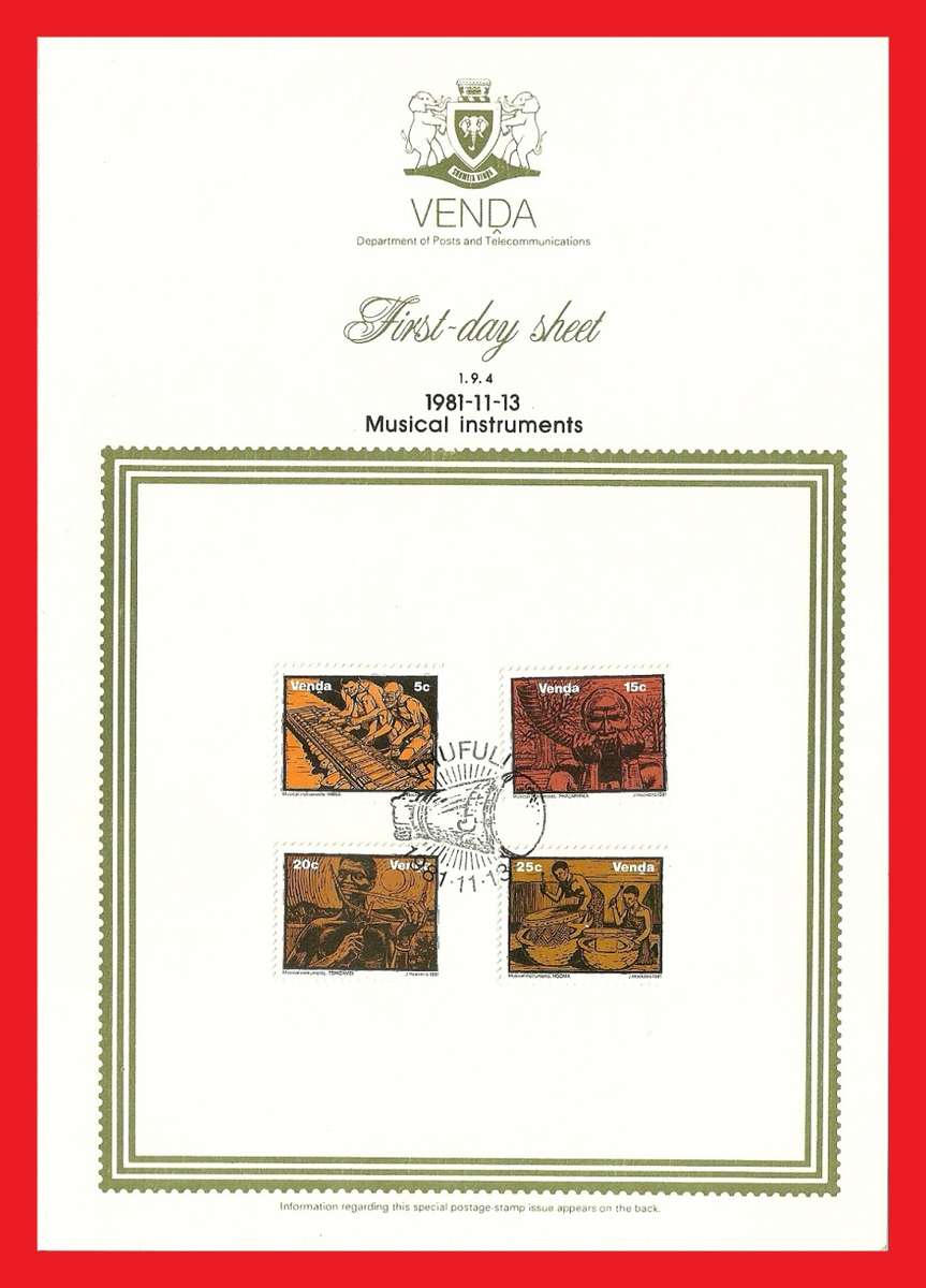 VENDA FIRST DAY COLLECTOR'S SHEET 1981/11/13