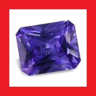 TANZANITE SIMULANT - VIOLET BLUE OCTAGON PRINCESS FACET- 8.05cts