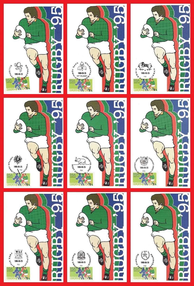 SOUTH AFRICA COMMEMORATIVE POST CARDS 1995/05/25