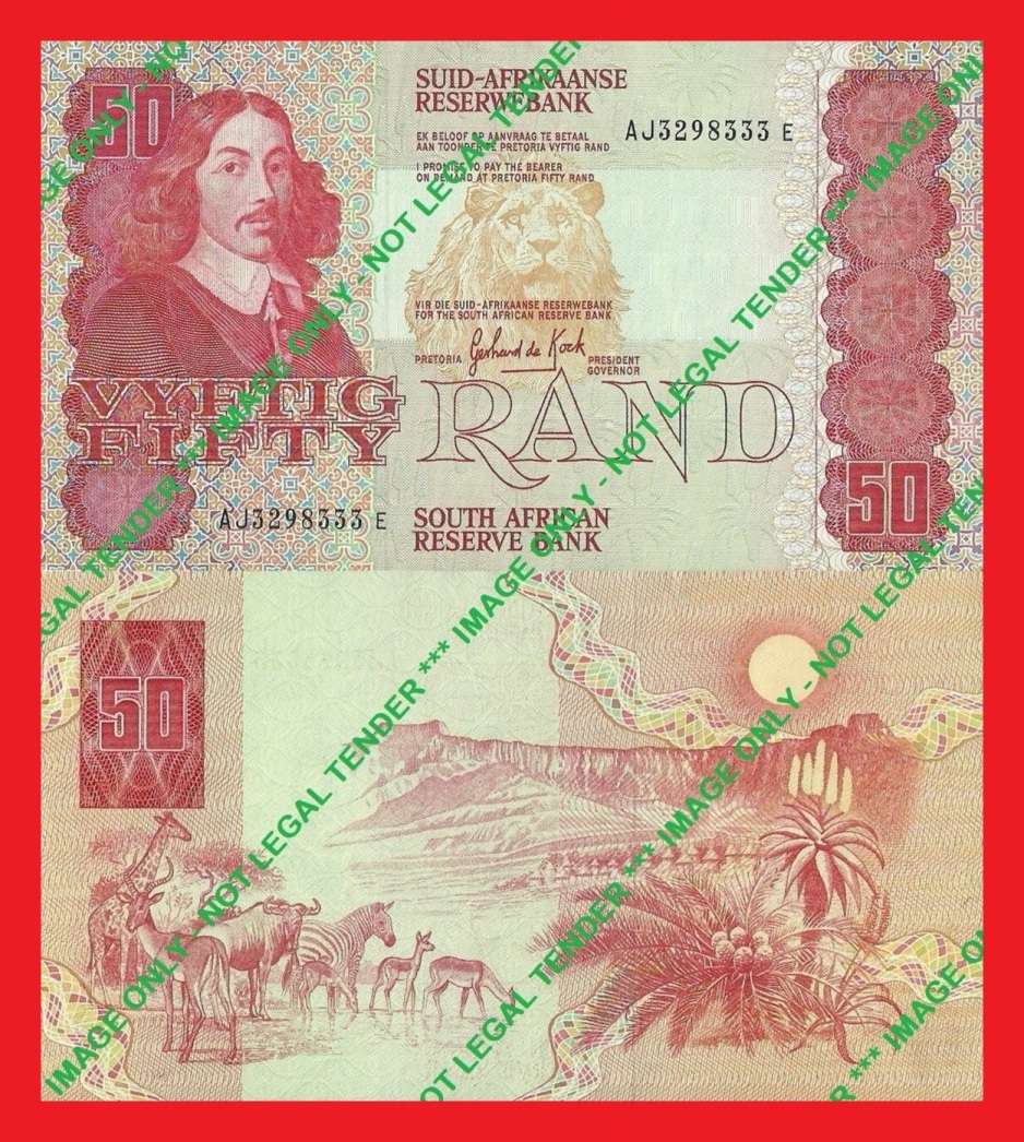 G.P.C. de Kock R50 AJ Series Banknote UNCirculated
