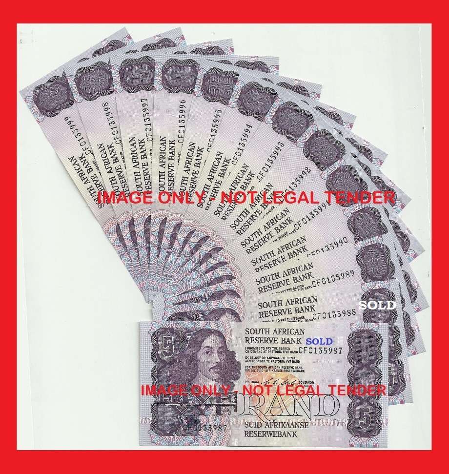 C.L. Stals R5 1st Issue Banknote Uncirculated Sequence Of Eleven - Price Per Note