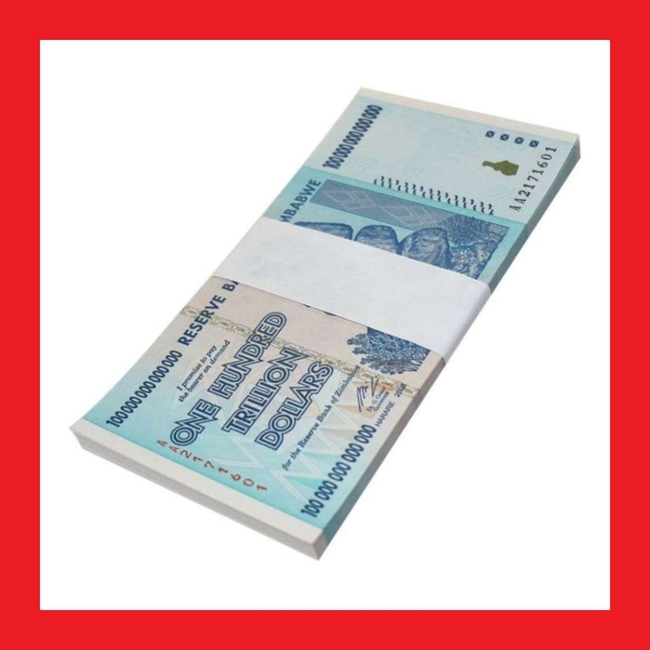 ZIMBABWE 100 Trillion Dollar Banknote AA Series Random Selection Of 40 Notes