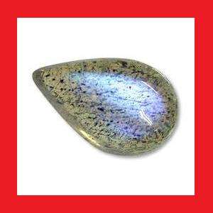 LABRADORITE - Black With Rainbow Lustre Pear Cabochon - 1.045cts