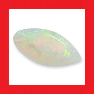 OPAL - MILKY WHITE WITH RAINBOW LUSTRE MARQUISE CABOCHON  - +/-0.05cts