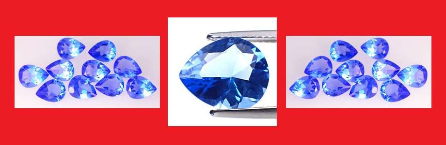 NATURAL QUARTZ - ROYAL BLUE PEAR FACET - 1.46cts