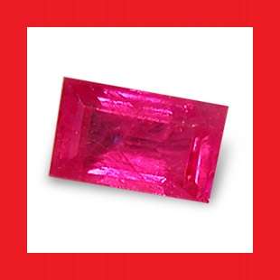 RUBY (NATURAL BURMA) - RICH RED BAGUETTE CUT - 0.06cts