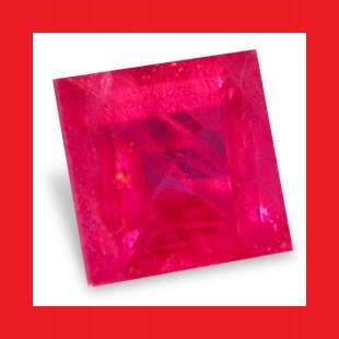 RUBY (NATURAL BURMA) - TOP HOT RED SQUARE CUT - 0.04cts
