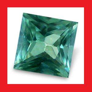 Sapphire (Natural Africa) - Green Blue Princess Facet - 0.195cts