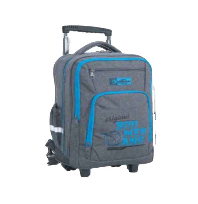 Boomerang Large Melange Trolley Backpack S-536 - Grey/Cyan