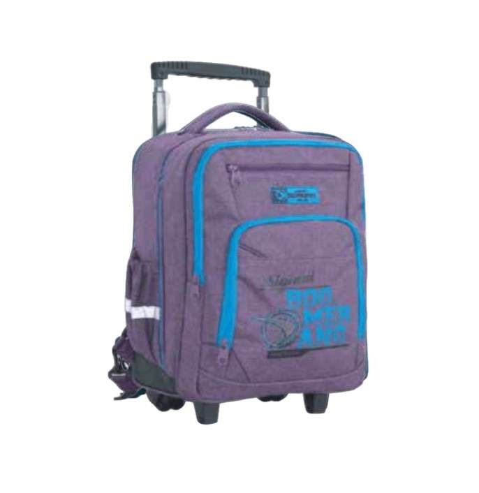 Boomerang Large Melange Trolley Backpack S-536 -Purple/Cyan