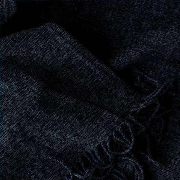 Chenille Plain Throw 130cm x 180cm-Black