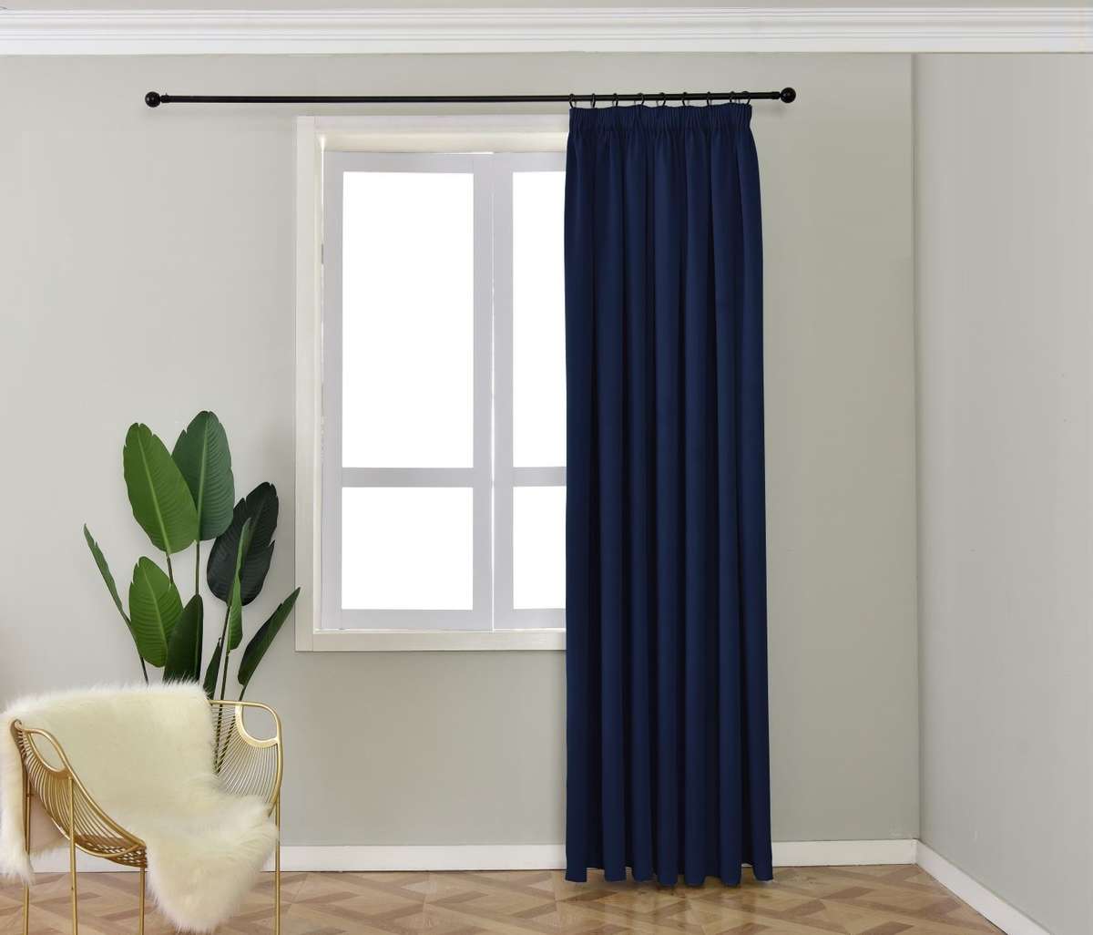 Messene Self Lined 265 X 218cm Taped Curtain (60% Blockout Curtain )
