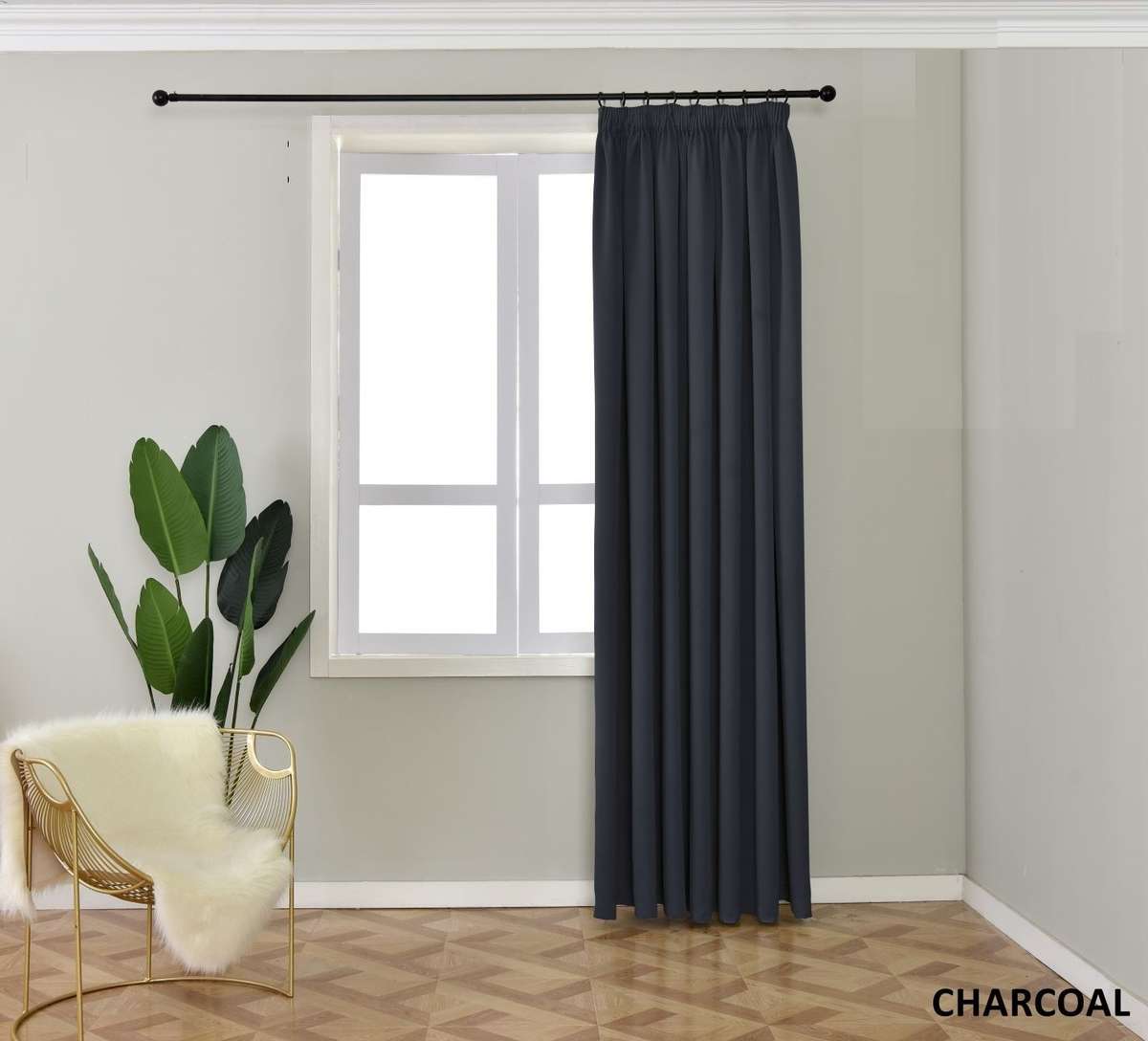 Messene Self Lined 265 X 218cm Taped Curtain (60% Blockout Curtain )