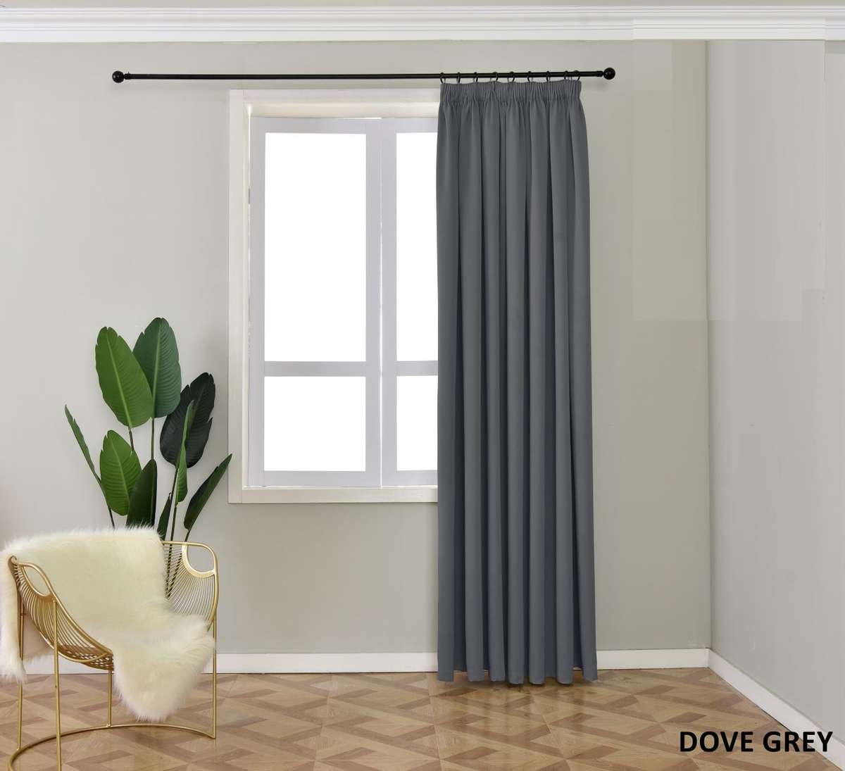 Messene Self Lined 265 X 218cm Taped Curtain (60% Blockout Curtain )